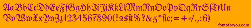 Ironfraktur Font – Purple Fonts on Orange Background