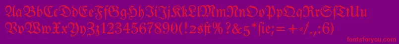 Ironfraktur Font – Red Fonts on Purple Background