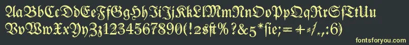 Ironfraktur Font – Yellow Fonts on Black Background