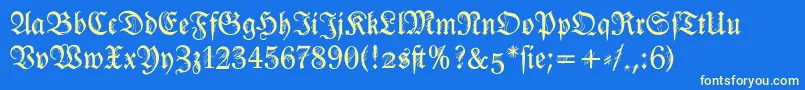 フォントIronfraktur – 黄色の文字、青い背景