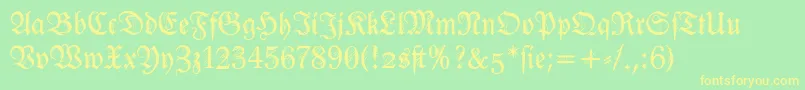 Ironfraktur Font – Yellow Fonts on Green Background