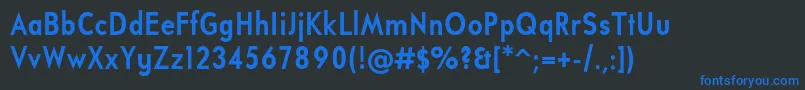 フォントUniversalisadfstdBoldcond – 黒い背景に青い文字