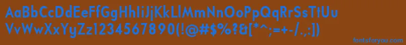 Czcionka UniversalisadfstdBoldcond – niebieskie czcionki na brązowym tle