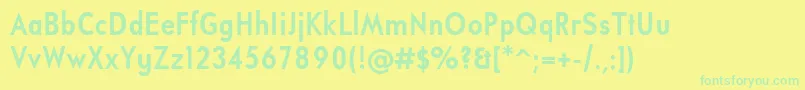 UniversalisadfstdBoldcond Font – Green Fonts on Yellow Background