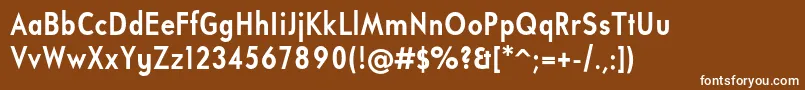 Czcionka UniversalisadfstdBoldcond – białe czcionki na brązowym tle