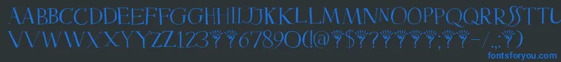 DkMysterious Font – Blue Fonts on Black Background