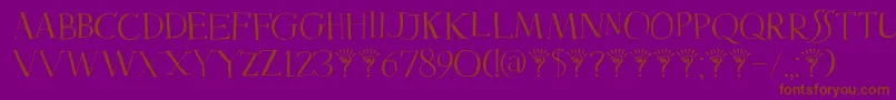 DkMysterious Font – Brown Fonts on Purple Background