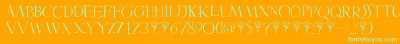 DkMysterious Font – Green Fonts on Orange Background