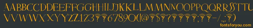 DkMysterious-fontti – oranssit fontit mustalla taustalla