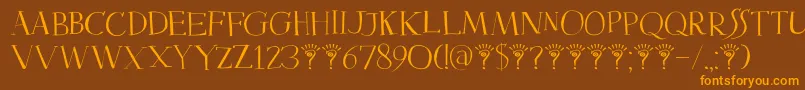 DkMysterious Font – Orange Fonts on Brown Background