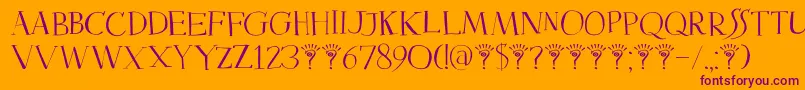 Шрифт DkMysterious – фиолетовые шрифты на оранжевом фоне