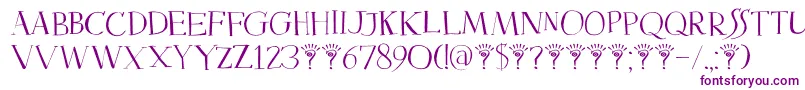 DkMysterious-Schriftart – Violette Schriften auf weißem Hintergrund
