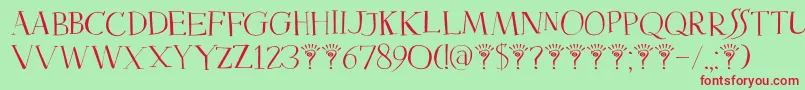 DkMysterious Font – Red Fonts on Green Background