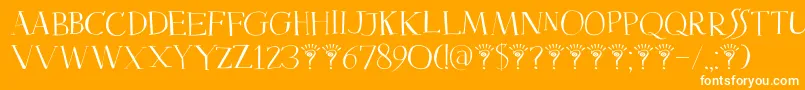 DkMysterious Font – White Fonts on Orange Background