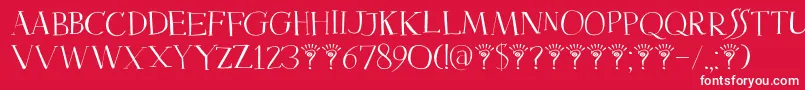 DkMysterious Font – White Fonts on Red Background