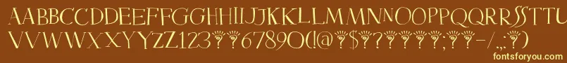 DkMysterious Font – Yellow Fonts on Brown Background