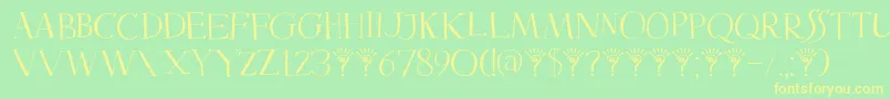 Шрифт DkMysterious – жёлтые шрифты на зелёном фоне