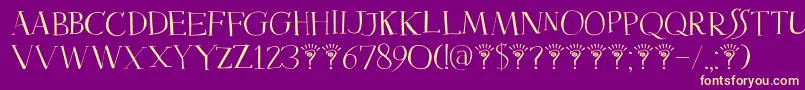 DkMysterious Font – Yellow Fonts on Purple Background