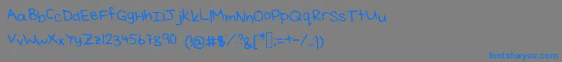 フォントReisHandwritingMedium – 灰色の背景に青い文字