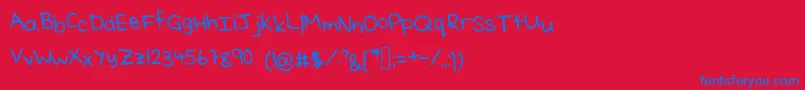 フォントReisHandwritingMedium – 赤い背景に青い文字