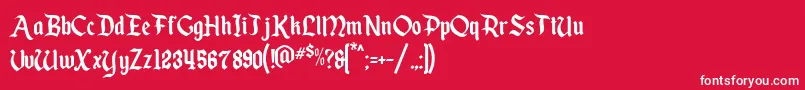 フォントEnchantedLand – 赤い背景に白い文字