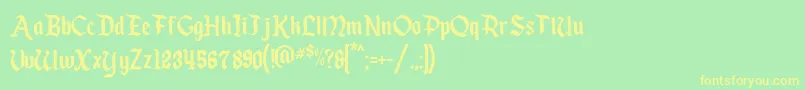 EnchantedLand Font – Yellow Fonts on Green Background
