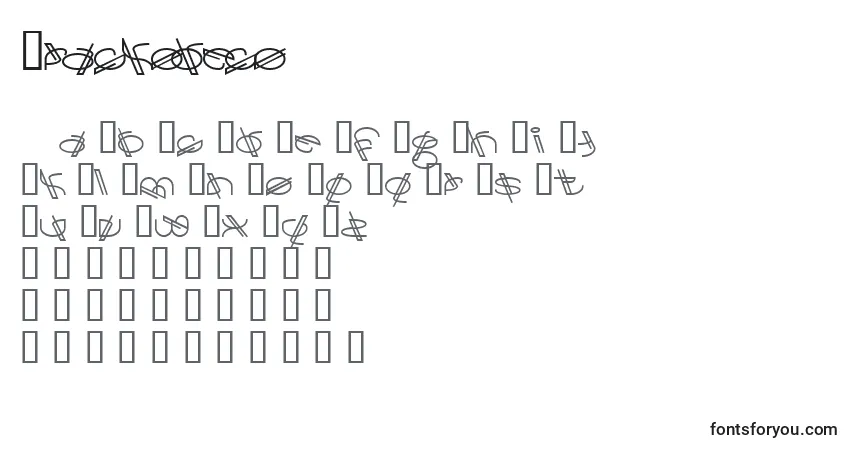 Schriftart Crackodeco – Alphabet, Zahlen, spezielle Symbole