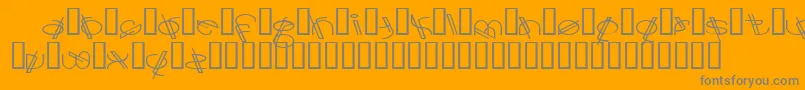 Crackodeco-Schriftart – Graue Schriften auf orangefarbenem Hintergrund