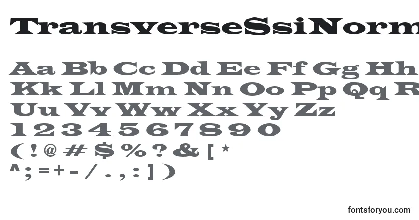 Шрифт TransverseSsiNormal – алфавит, цифры, специальные символы