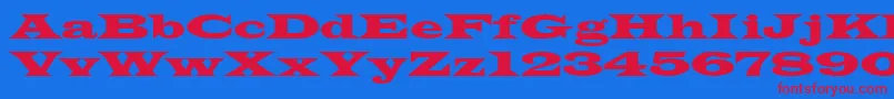 TransverseSsiNormal Font – Red Fonts on Blue Background