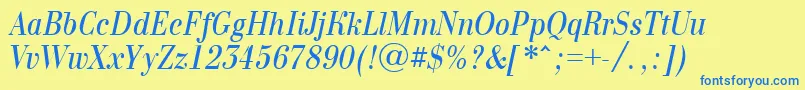 Bodon10 Font – Blue Fonts on Yellow Background
