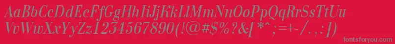 Bodon10 Font – Gray Fonts on Red Background