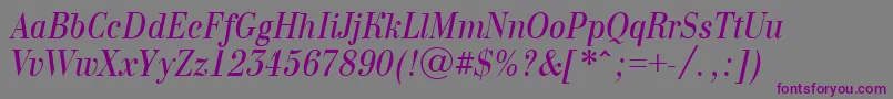 Bodon10-Schriftart – Violette Schriften auf grauem Hintergrund
