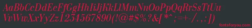 Bodon10 Font – Red Fonts on Black Background