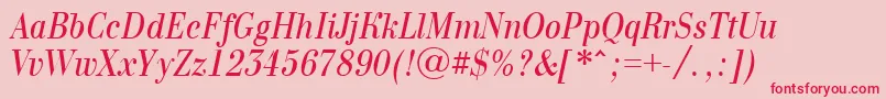 Bodon10 Font – Red Fonts on Pink Background