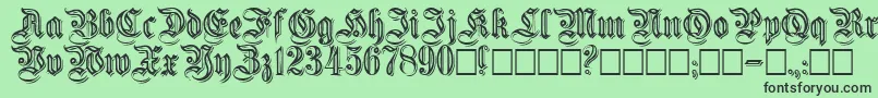 Embossedgermanica Font – Black Fonts on Green Background