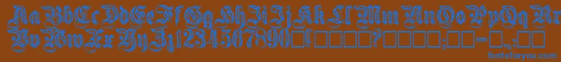 Шрифт Embossedgermanica – синие шрифты на коричневом фоне