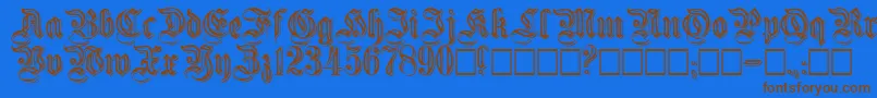Embossedgermanica Font – Brown Fonts on Blue Background