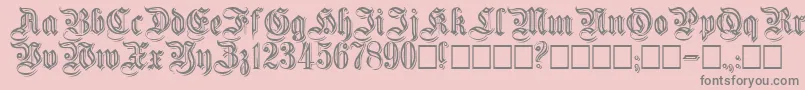 Embossedgermanica-Schriftart – Graue Schriften auf rosa Hintergrund