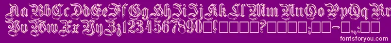 Embossedgermanica Font – Pink Fonts on Purple Background