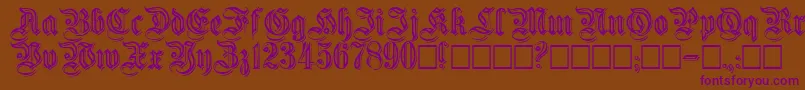 Embossedgermanica Font – Purple Fonts on Brown Background