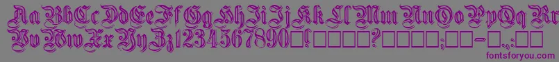 Embossedgermanica Font – Purple Fonts on Gray Background