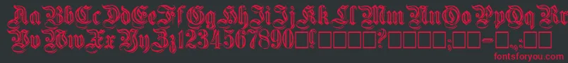 フォントEmbossedgermanica – 黒い背景に赤い文字