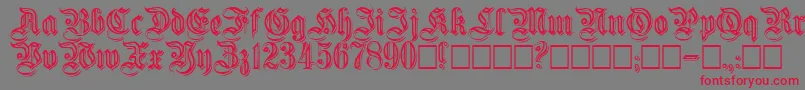 フォントEmbossedgermanica – 赤い文字の灰色の背景
