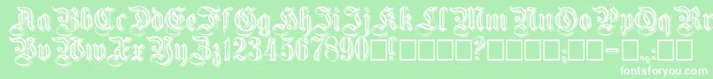 Embossedgermanica Font – White Fonts on Green Background