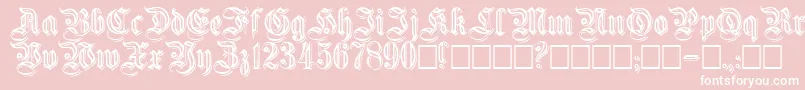 Embossedgermanica Font – White Fonts on Pink Background