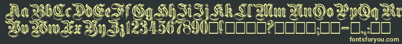 Embossedgermanica Font – Yellow Fonts on Black Background