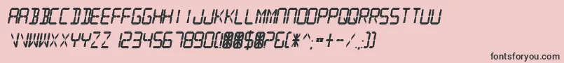 DigitalReadoutThick-Schriftart – Schwarze Schriften auf rosa Hintergrund