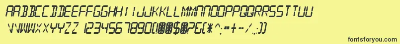 DigitalReadoutThick Font – Black Fonts on Yellow Background