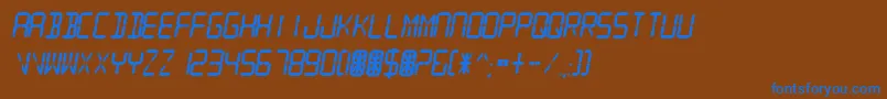 Więcej informacji o czcionce DigitalReadoutThick Czcionka DigitalReadoutThick – niebieskie czcionki na brązowym tle